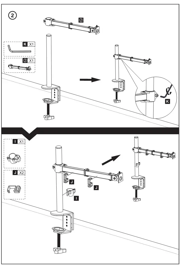 LIFE Desk Monitor Support Mount - Assembly 2