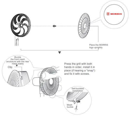 MORRIS MFS 16242 Stand Fan - MORRIS logo