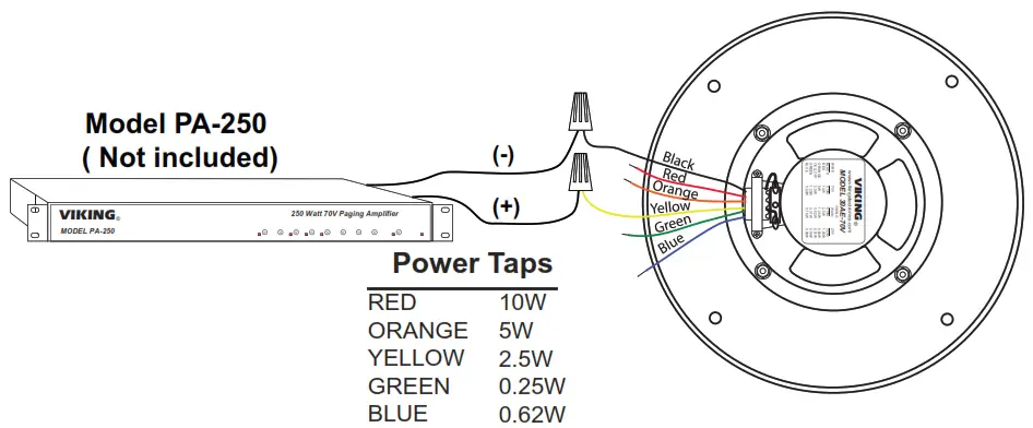 VIKING Cost Effective 8” Ceiling Speaker - Wiring