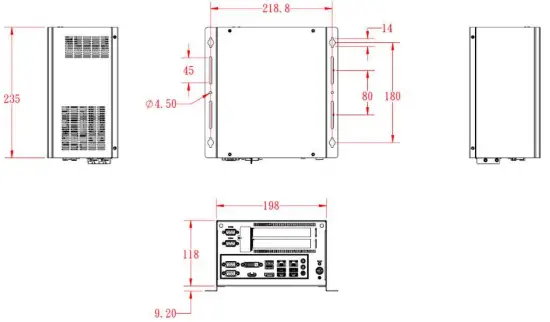 iBASE CMI212 Mini ITX Standard Systems - Dimensions2