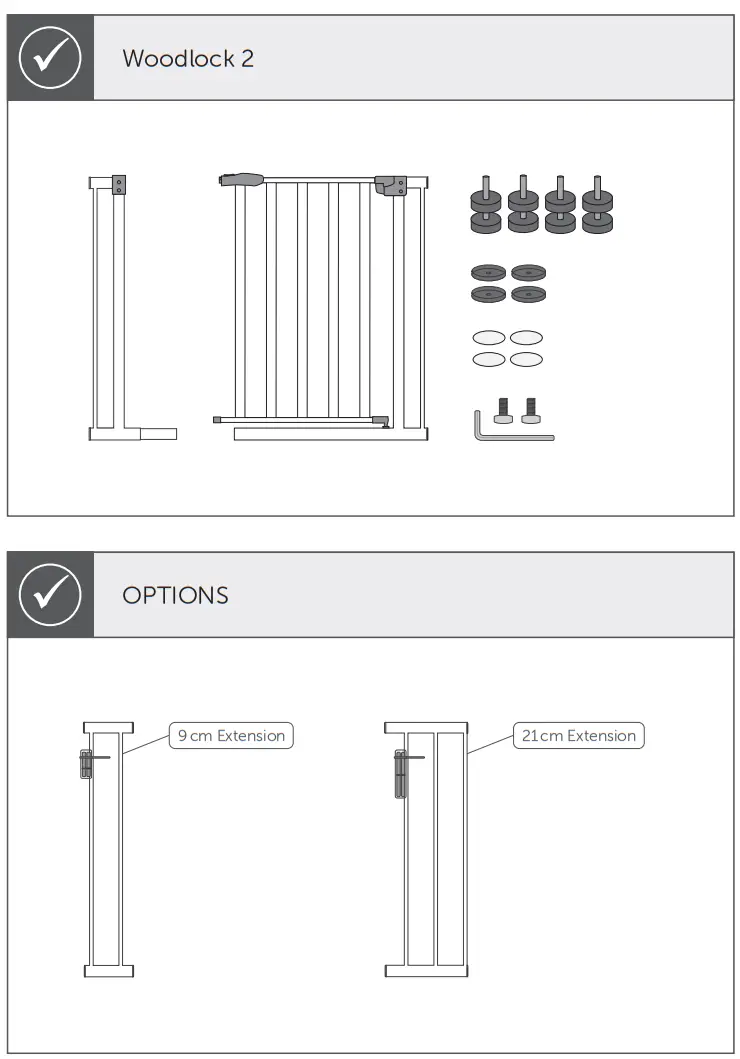 hauck WOODLOCK 2 2 Inch 9cm Extension -