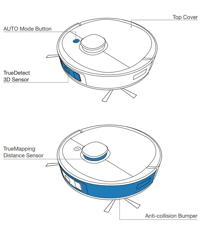 ECOVACS Deebot T9 Instruction Manual - Product Diagram