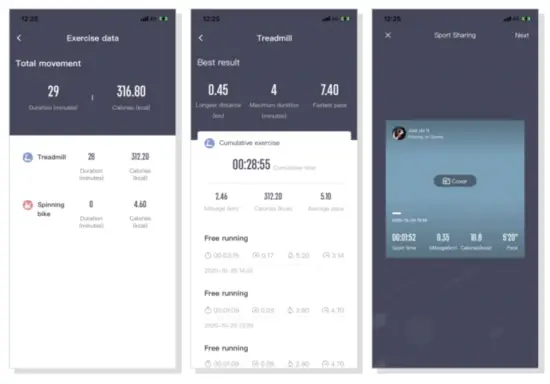 Exercise Record page