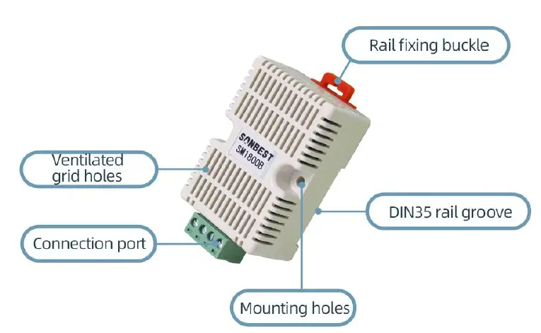 sonbus RS232 serial rail type temperature sensor-fig2
