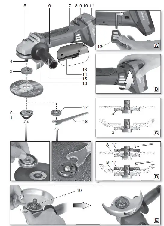 metabo W 18 LTX 115 Quick Cordless Angle Grinder 1