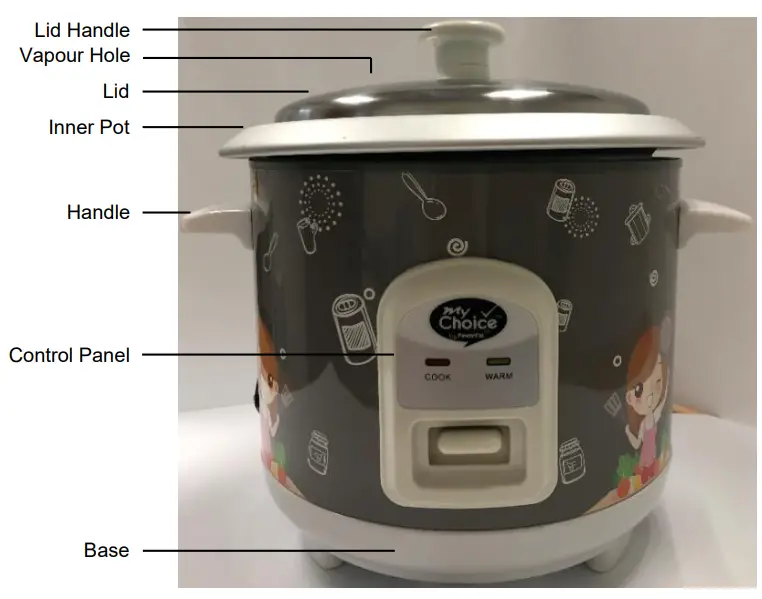 POWER-PAC-MC162-my-choice-0.6L-PREMIUM-RICE-COOKER-WITH-ALUMINIUM-INNER-POT-fig-1