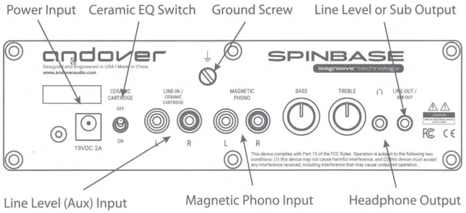 andover SPINBASE Turntable Speaker System - FIG 1