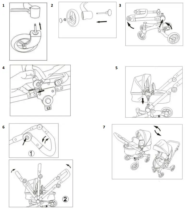 MONI 9694 Violette Foldable Doll Stroller - ASSEMBLY STEP
