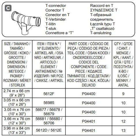 Bestway 488x122cm Power Steel Swim Vista Instruction Manual - Fig C