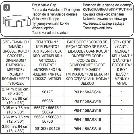 Bestway 488x122cm Power Steel Swim Vista Instruction Manual - Fig J