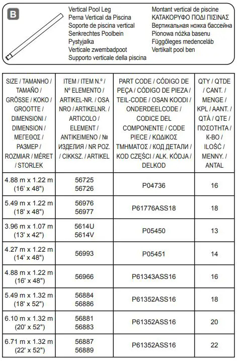 Bestway 488x122cm Power Steel Swim Vista Instruction Manual - POWER STEEL™ B