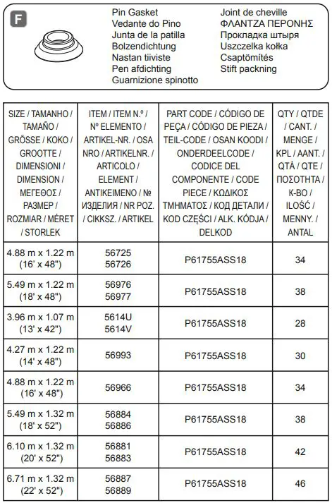 Bestway 488x122cm Power Steel Swim Vista Instruction Manual - POWER STEEL™ F