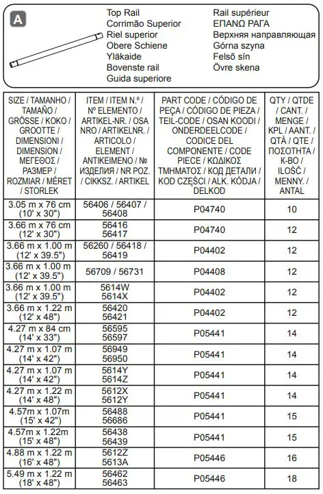 Bestway 488x122cm Power Steel Swim Vista Instruction Manual - STEEL PRO MAX™ A