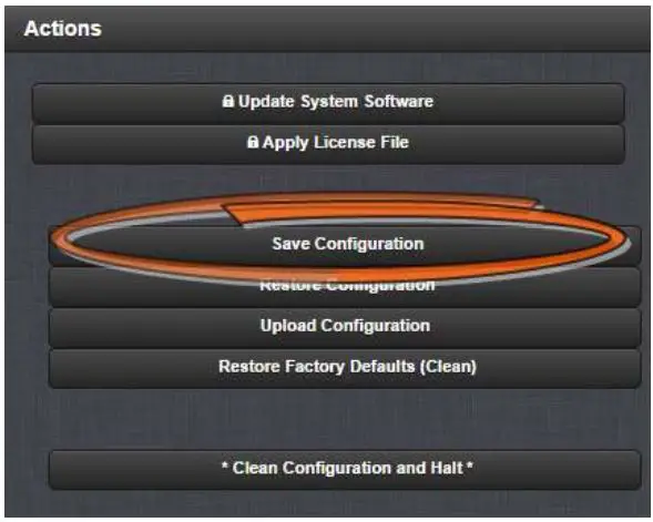 orolia SecureSync 2400 Time & Frequency Reference Solution Installation Guide - In the Actions panel