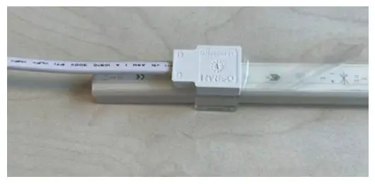 OSRAM LINEARlight Flex Diffuse LED Strip - Hold the white connector above the trans- parent