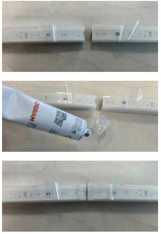 OSRAM LINEARlight Flex Diffuse LED Strip - To install the end cap, remove the protection