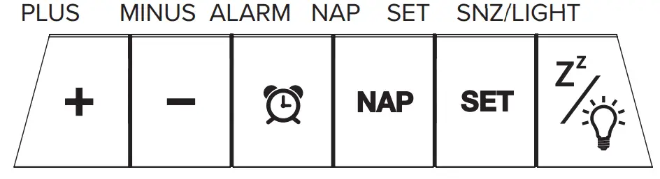 C86224 Alarm Clock Charging Station Buttons