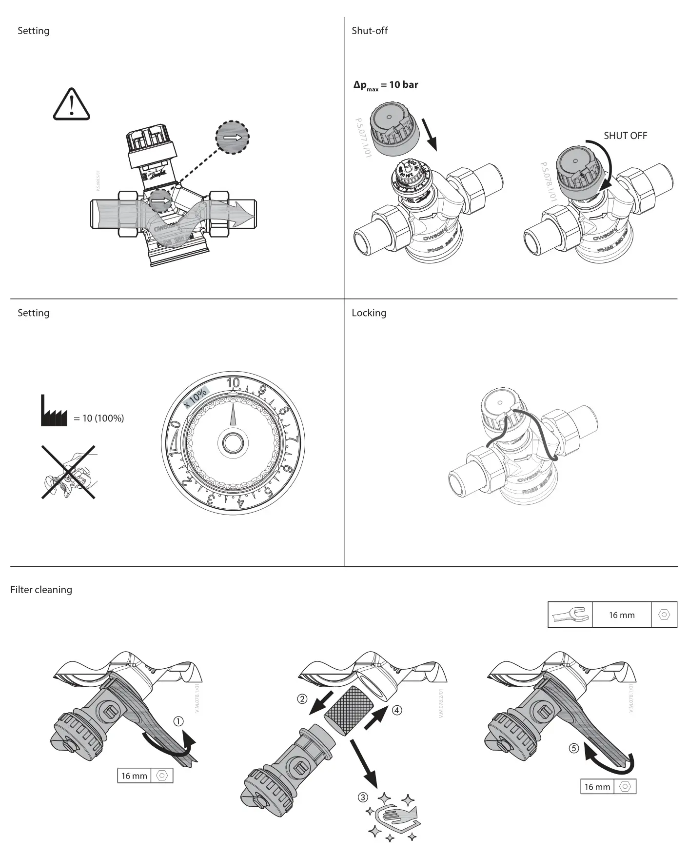 Danfoss AB-QM 4.0 Flexo Pressure Independent balancing and Control Valve - setting,shut-off,locking,filter cleaning