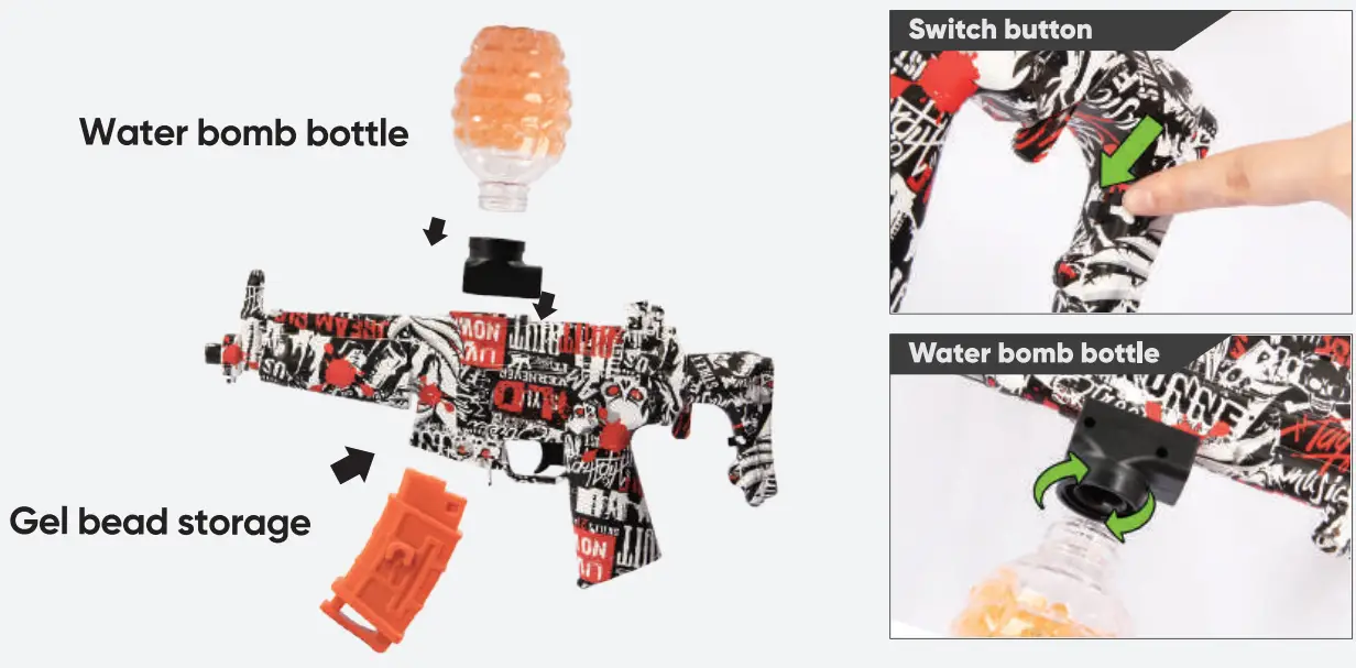 CAISSA MP-5 Electric with Gel Ball Blaster-FIG4