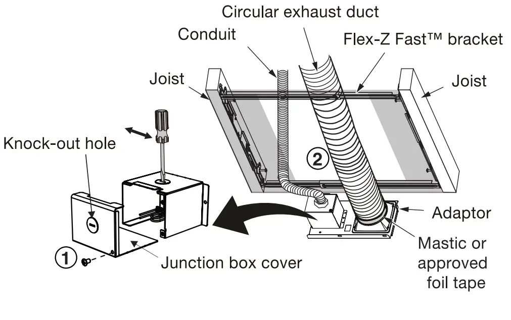 Install circular exhaust duct
