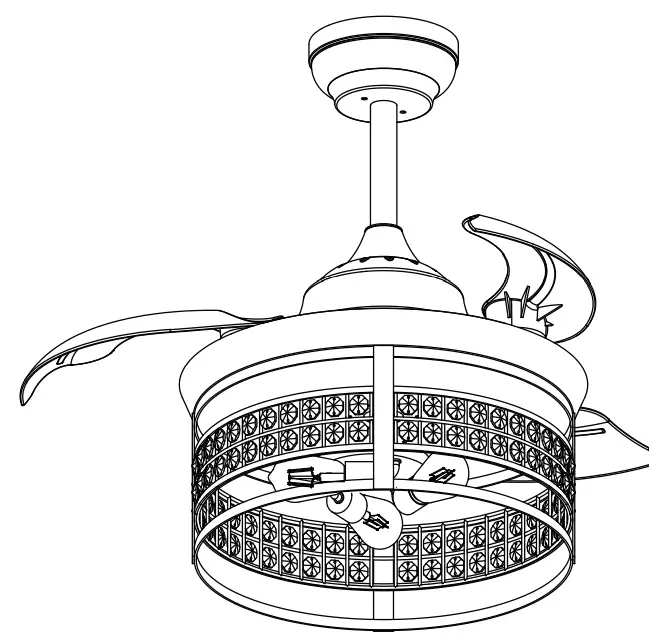 Parrot Uncle F3523110V 36 Inch Farmhouse Ceiling Fan with Lighting and Remote