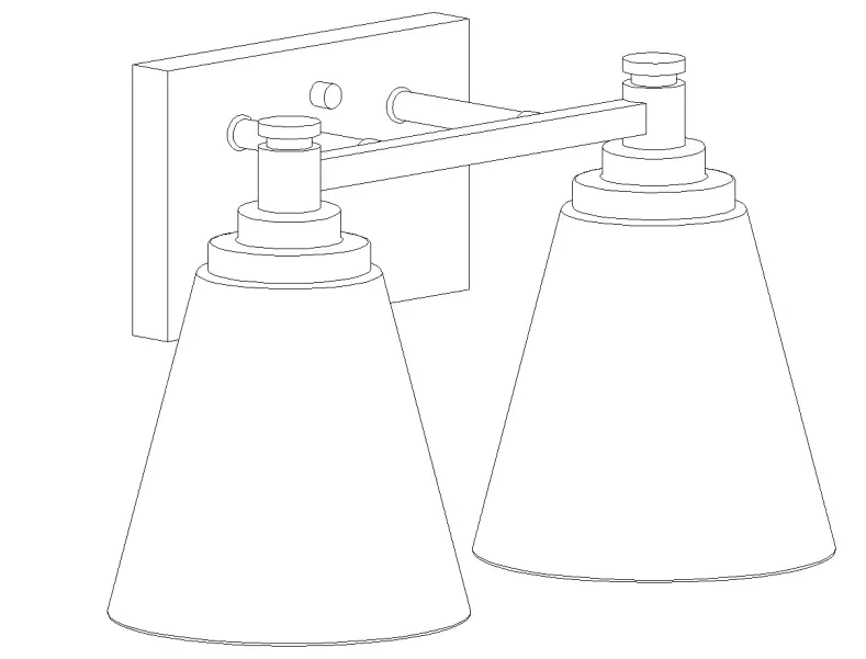 ZEVNI A04668 Belem 13 Inch Wide Black Vanity Light