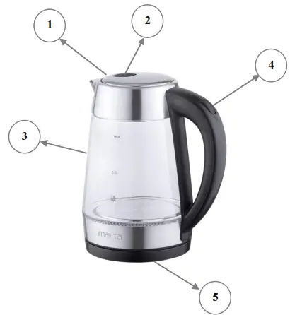 marta MT-4610 Electric Kettle - 1