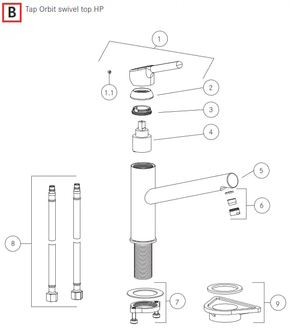 FRANKE SET G200O ORBIT Kitchen Faucet - 12