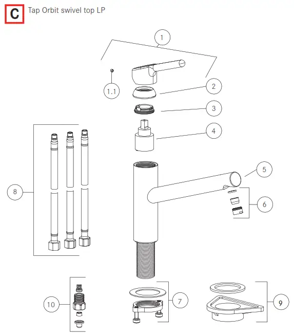 FRANKE SET G200O ORBIT Kitchen Faucet - 13