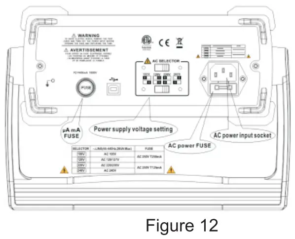 Power supply settings: