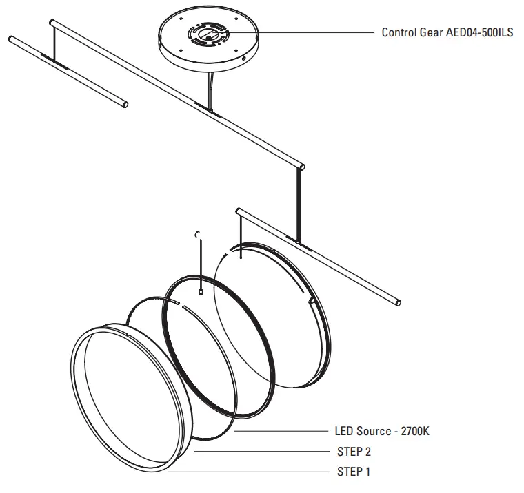DCW Editions FOCUS X3 Chandelier Matt White - IN THE BOX 2