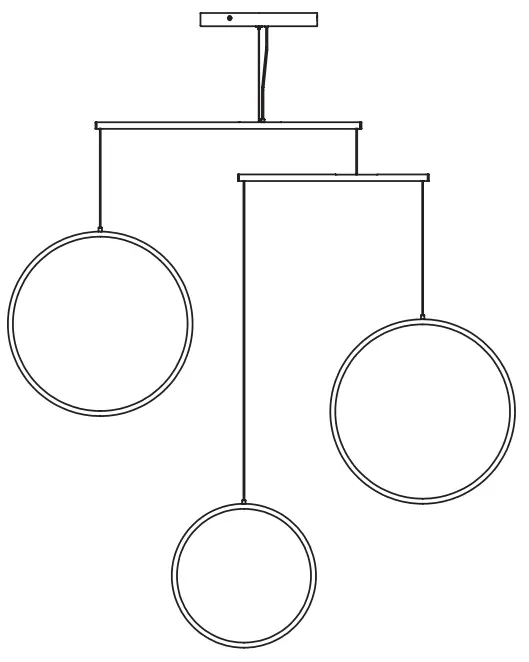 DCW Editions FOCUS X3 Chandelier Matt White