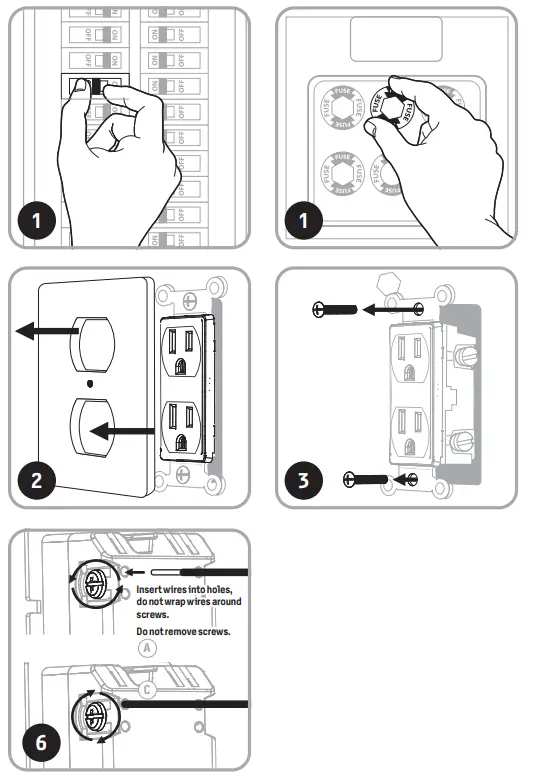 resideo LVS-ZB15R Smart Outlet In-Wall Tamper Resistant- INSTALLATION 1