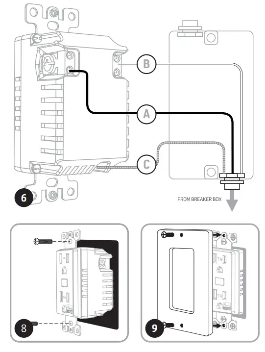 resideo LVS-ZB15R Smart Outlet In-Wall Tamper Resistant- INSTALLATION 2