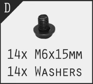 D screw nut bolt washer