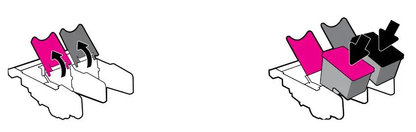 Open carriage latches and insert cartridges