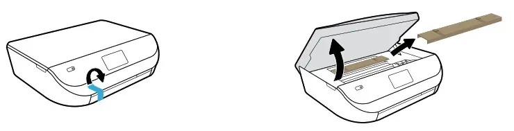 Remove tape and packing material