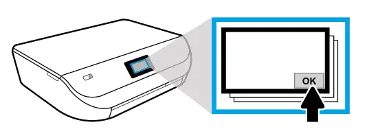Touch OK to scan alignment page
