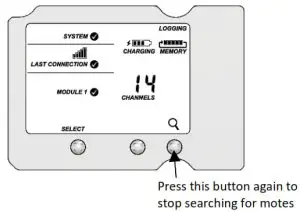 HOBO RXW Multi-Depth Soil Moisture Sensor - Search button