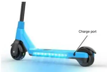 DENVER Electric Children's Scooter - Charge port