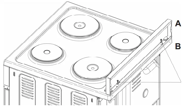 DEFY DSS612 Kitchenmaster Solid Plates Stove -Fitting the removable splashback