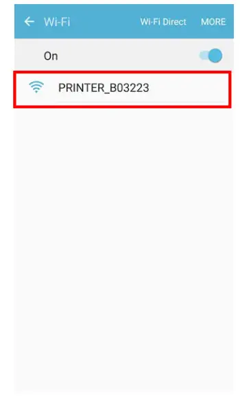 Select the printer to connect