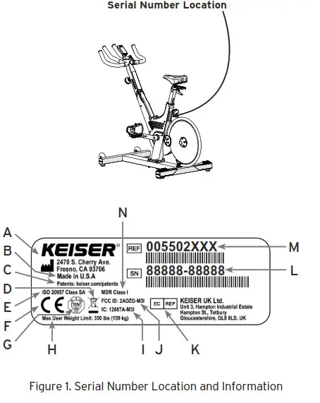 KEISER M Series M3i Lite Indoor Group Cycle- RECORD