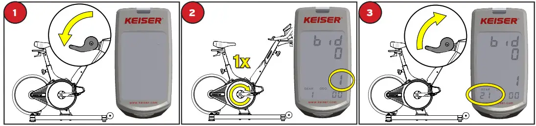 KEISER M Series M3i Lite Indoor Group Cycle- Steps 1