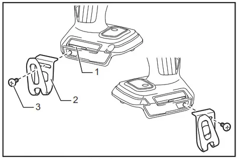 makita DTD157 Cordless Impact Driver- Installing hook
