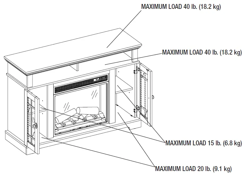 HOMEDEPOT 23MM90587-TPB01 Canteridge Electric Fireplace Media Mantel fig 1