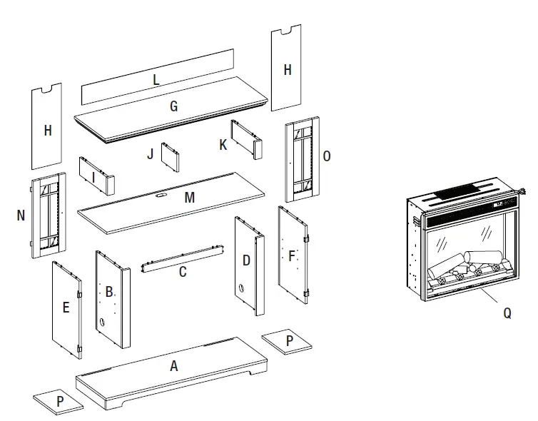 HOMEDEPOT 23MM90587-TPB01 Canteridge Electric Fireplace Media Mantel fig 3