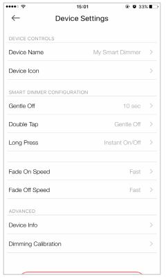 tp-link Smart Wi-Fi Light Switch Dimmer - Device Settings
