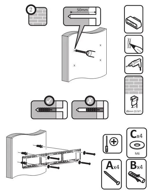 nedis Television Stand TVWM1051BK - Installation 2.1