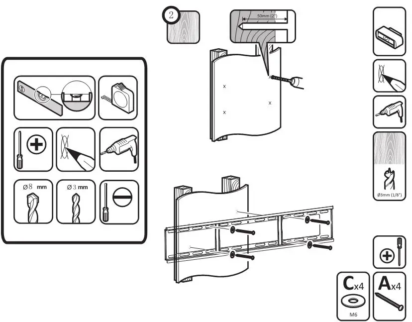 nedis Television Stand TVWM1051BK - Installation 2.2